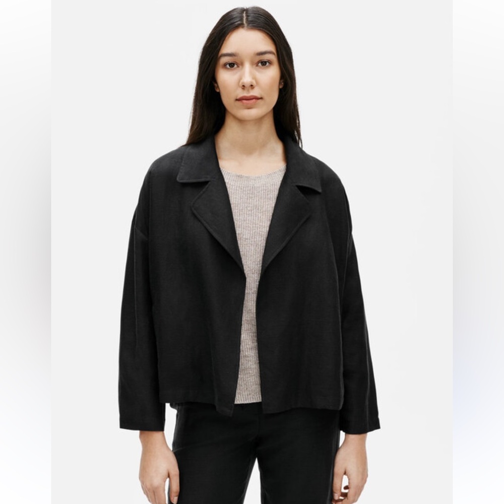 Eileen Fisher Black Women's Linen Jacket